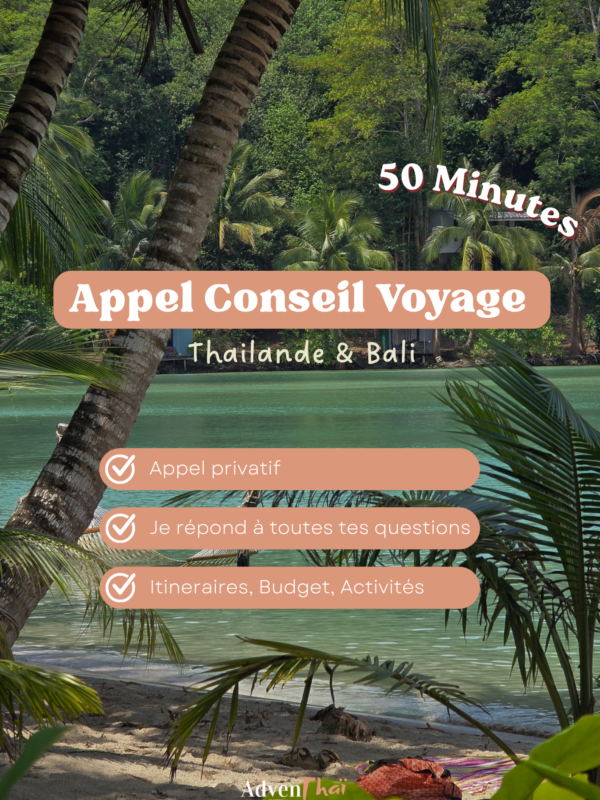 Appel Conseil Thaïlande ou Bali 50min
